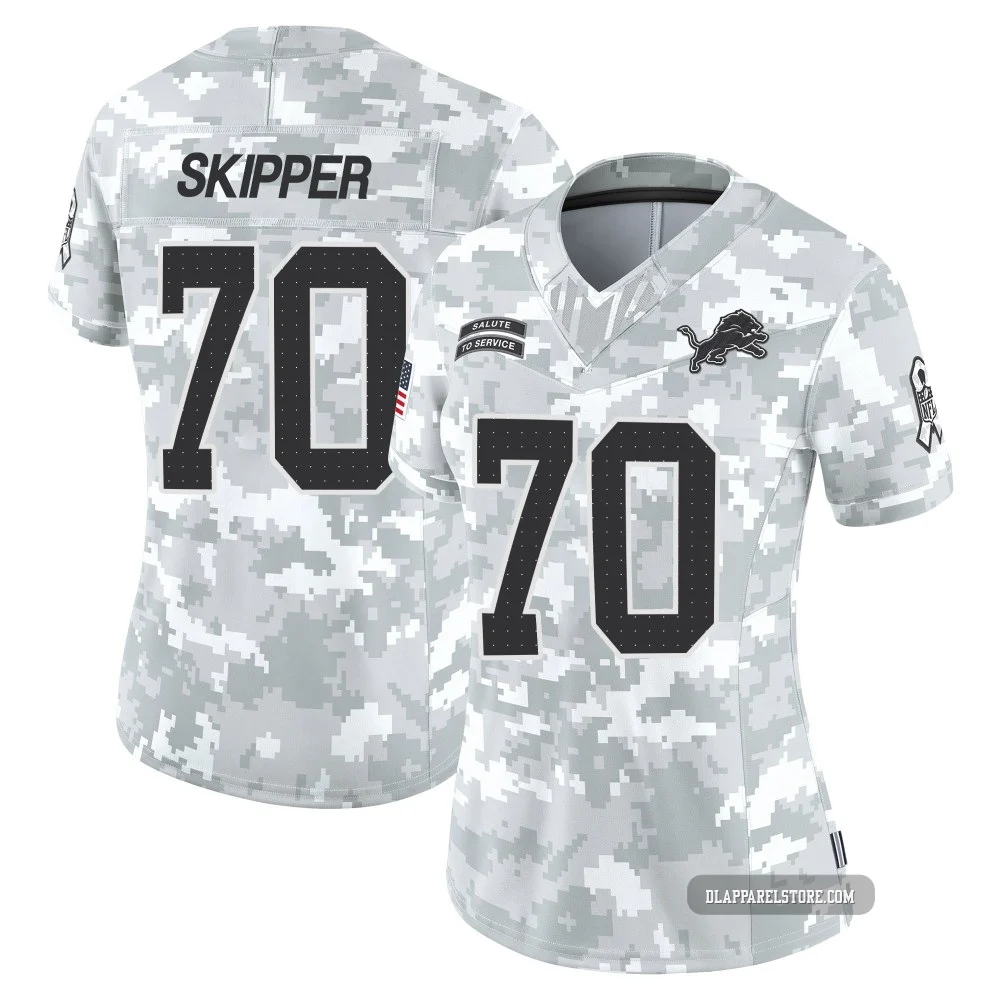 Dan Skipper ＃70 Detroit Lions Limited 2024 Salute to Service Jersey - Women's Arctic Camo