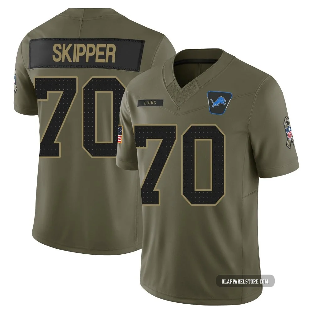 Dan Skipper ＃70 Detroit Lions Limited 2025 Salute to Service Jersey - Men's Olive