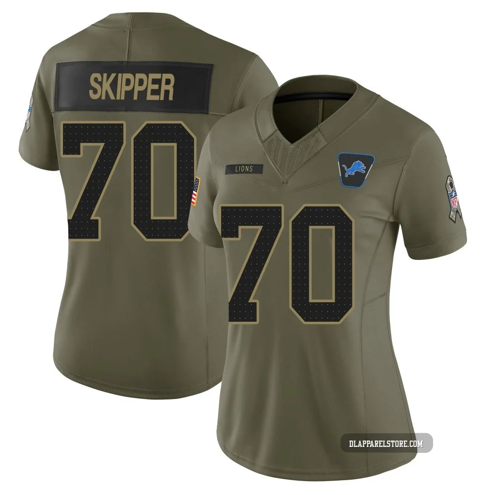 Dan Skipper ＃70 Detroit Lions Limited 2025 Salute to Service Jersey - Women's Olive