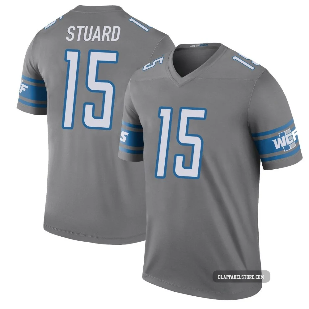 Grant Stuard ＃15 Detroit Lions Legend Color Rush Steel Jersey - Men's