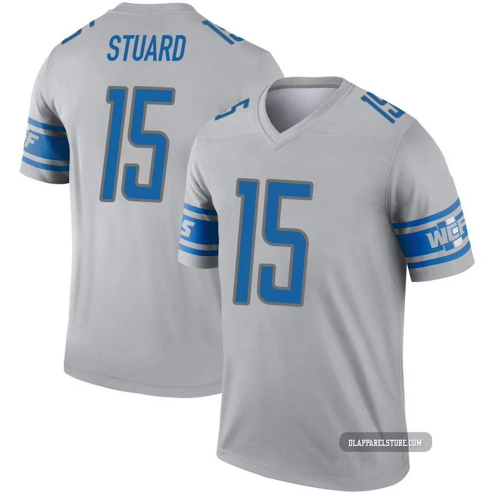 Grant Stuard ＃15 Detroit Lions Legend Inverted Jersey - Men's Gray