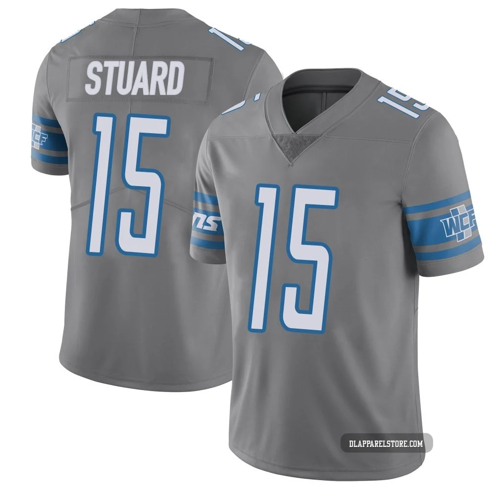 Grant Stuard ＃15 Detroit Lions Limited Color Rush Steel Vapor Untouchable Jersey - Youth