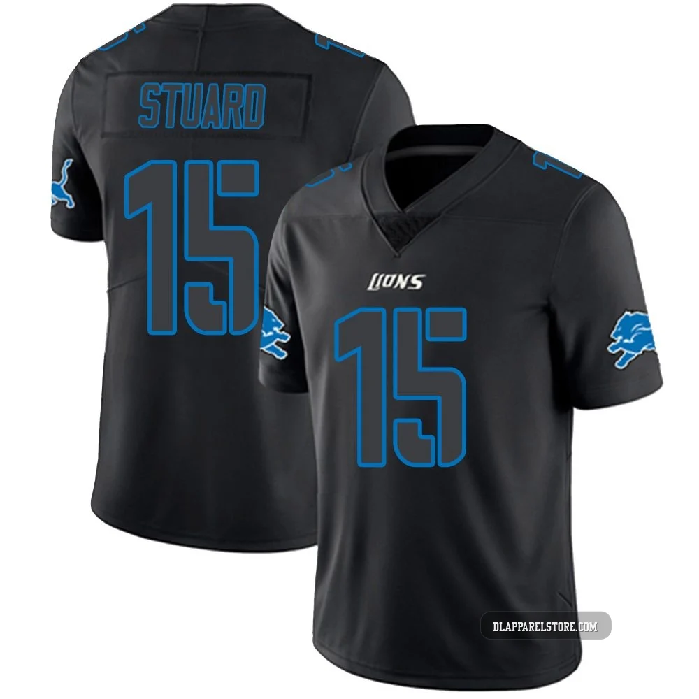 Grant Stuard ＃15 Detroit Lions Limited Jersey - Men's Black Impact