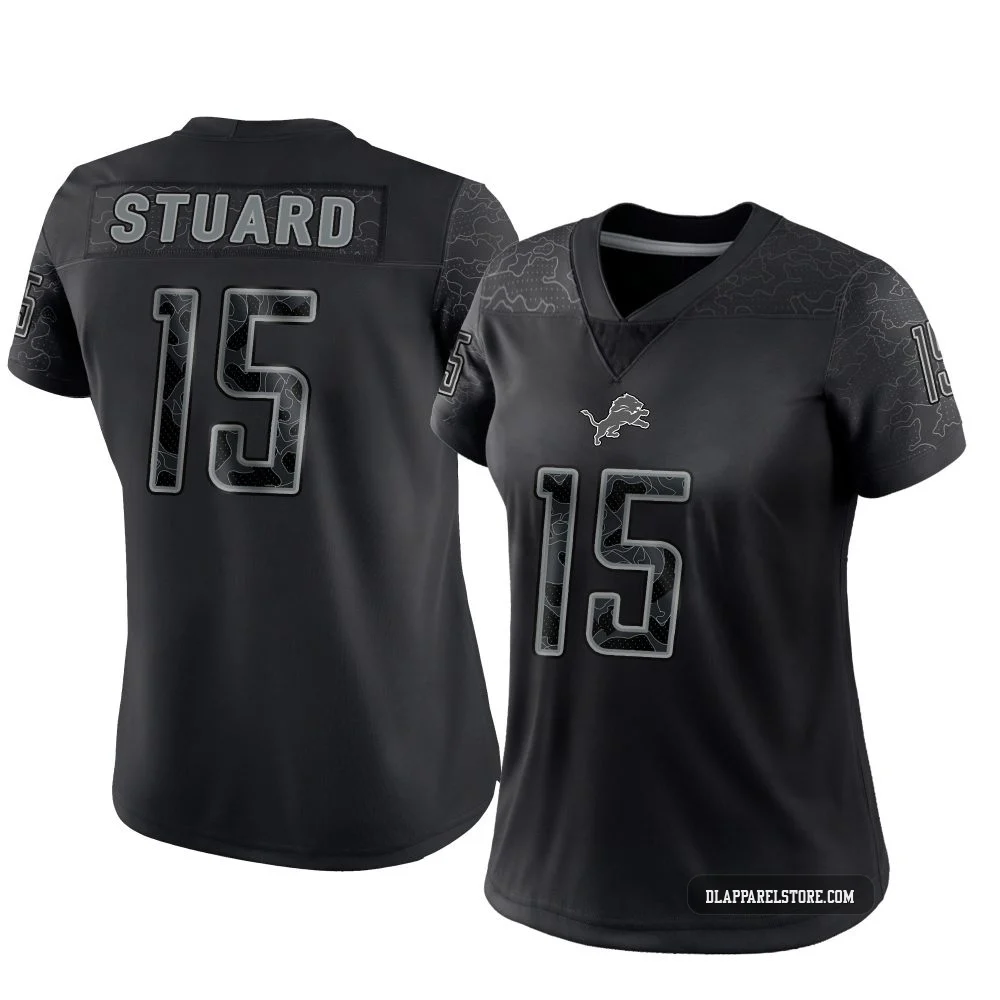 Grant Stuard ＃15 Detroit Lions Limited Reflective Jersey - Women's Black