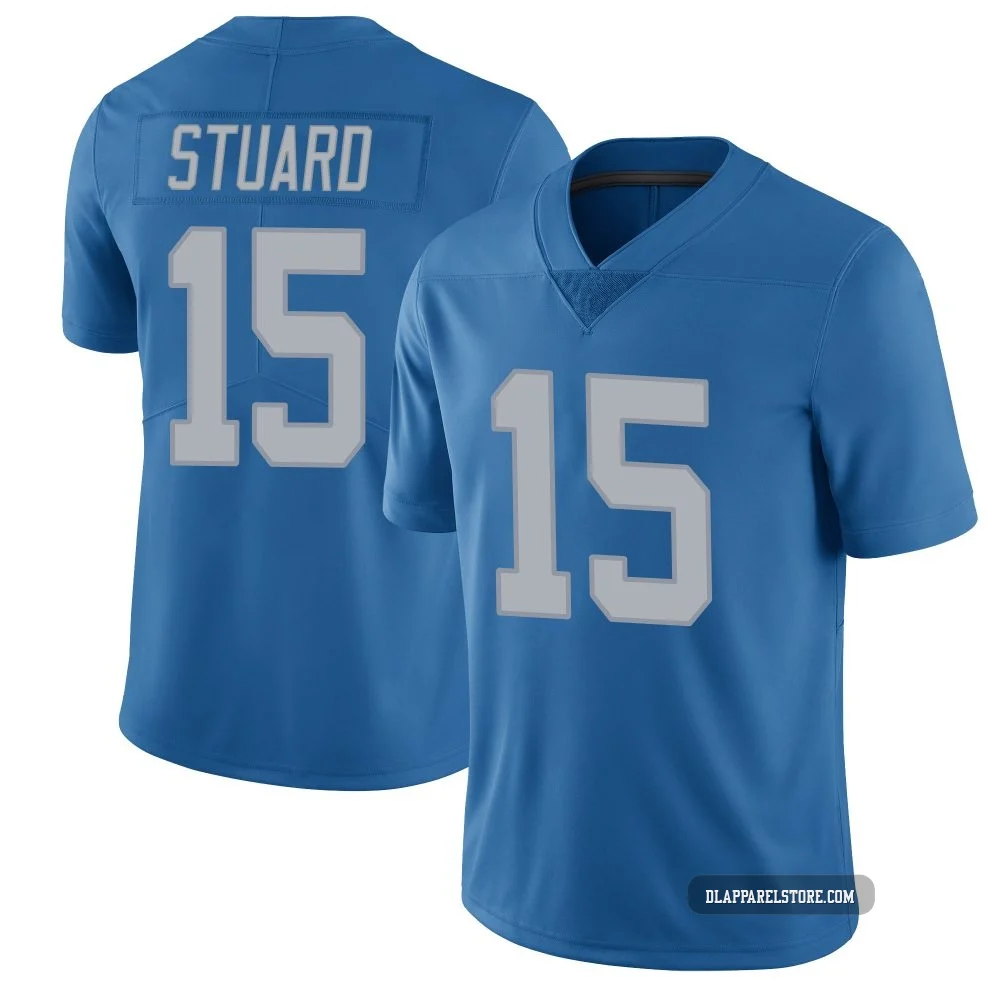 Grant Stuard ＃15 Detroit Lions Limited Throwback Vapor Untouchable Jersey - Youth Blue
