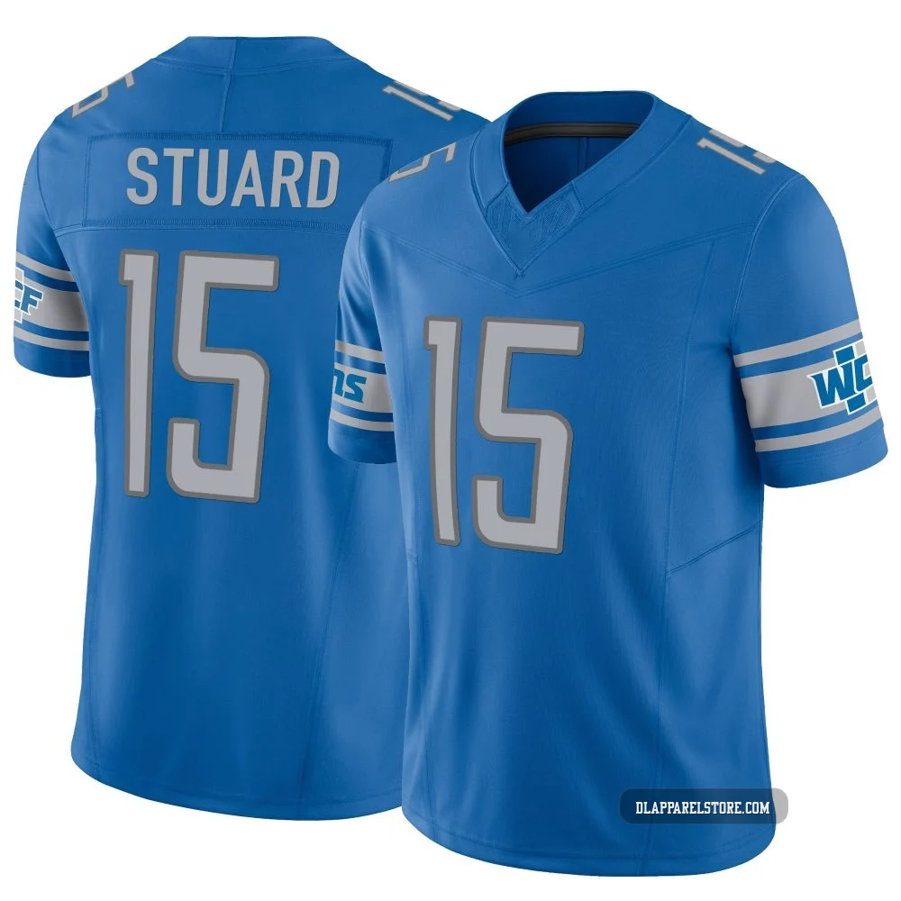Grant Stuard ＃15 Detroit Lions Limited Vapor F.U.S.E. Jersey - Men's Blue