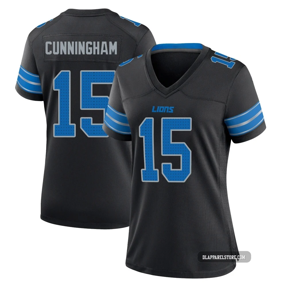 Malik Cunningham ＃15 Detroit Lions Game Alternate 2nd Jersey - Women's Black