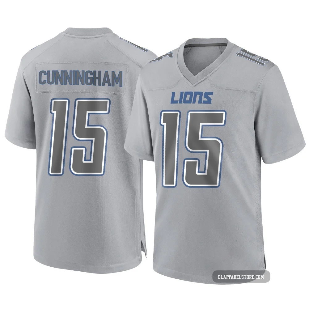 Malik Cunningham ＃15 Detroit Lions Game Atmosphere Fashion Jersey - Men's Gray