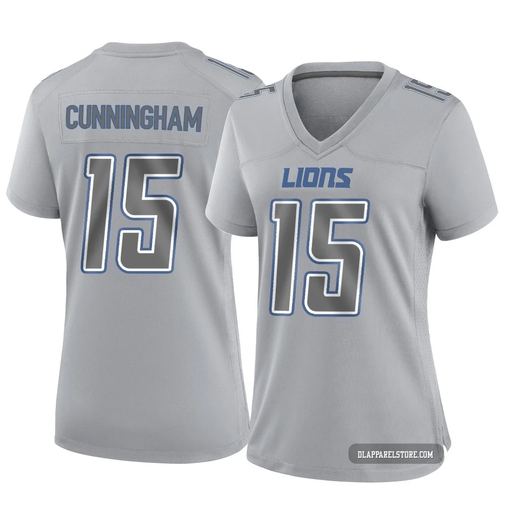 Malik Cunningham ＃15 Detroit Lions Game Atmosphere Fashion Jersey - Women's Gray