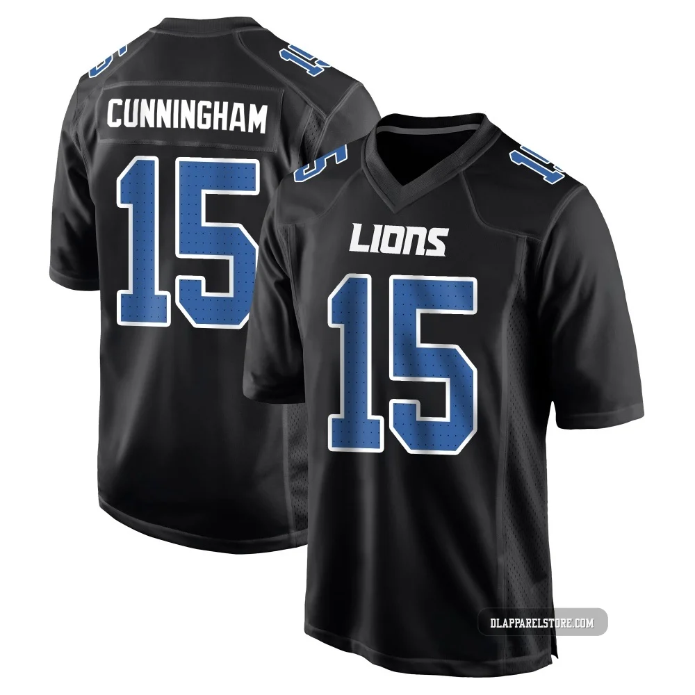 Malik Cunningham ＃15 Detroit Lions Game Carbon Fashion Jersey - Men's Black