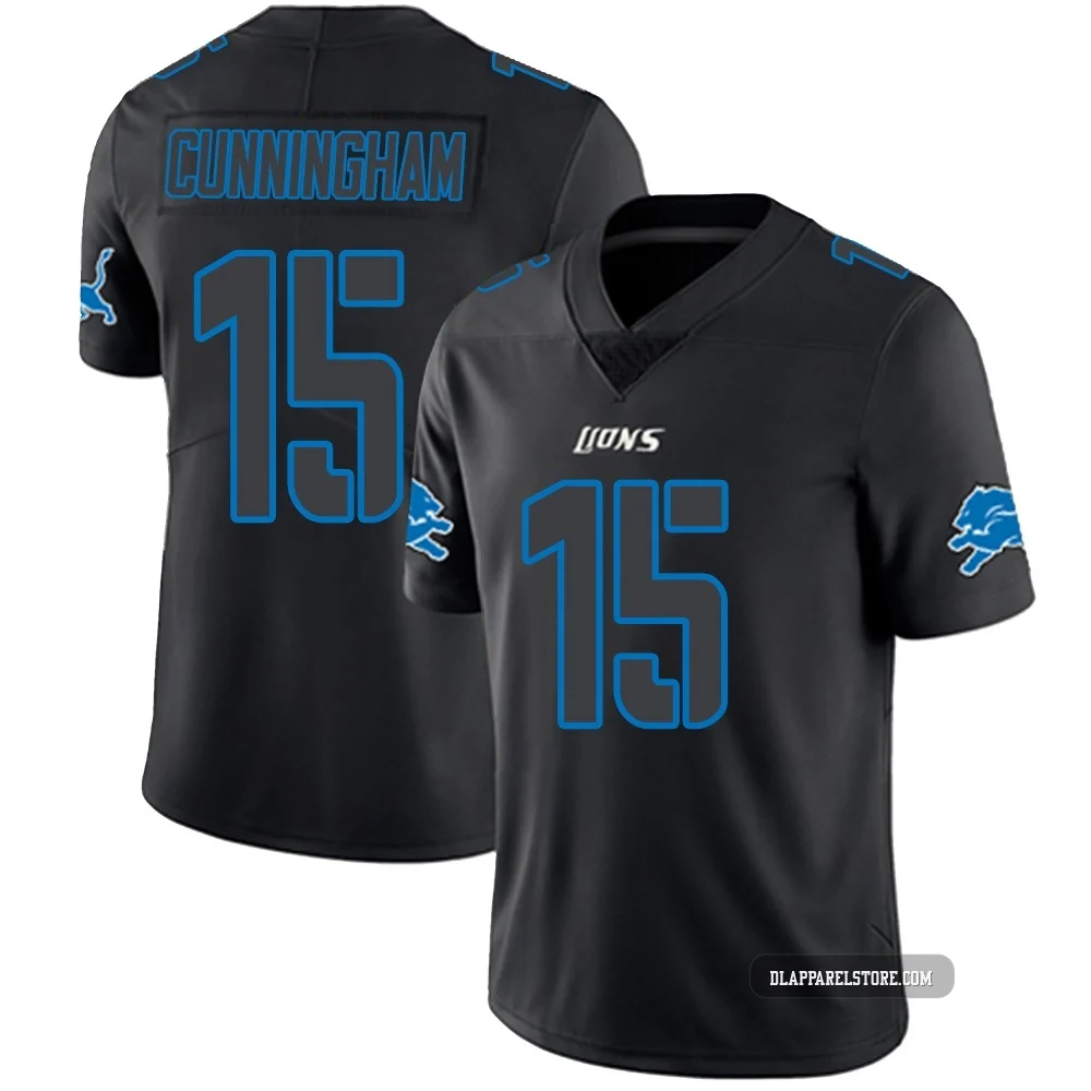 Malik Cunningham ＃15 Detroit Lions Limited Jersey - Men's Black Impact