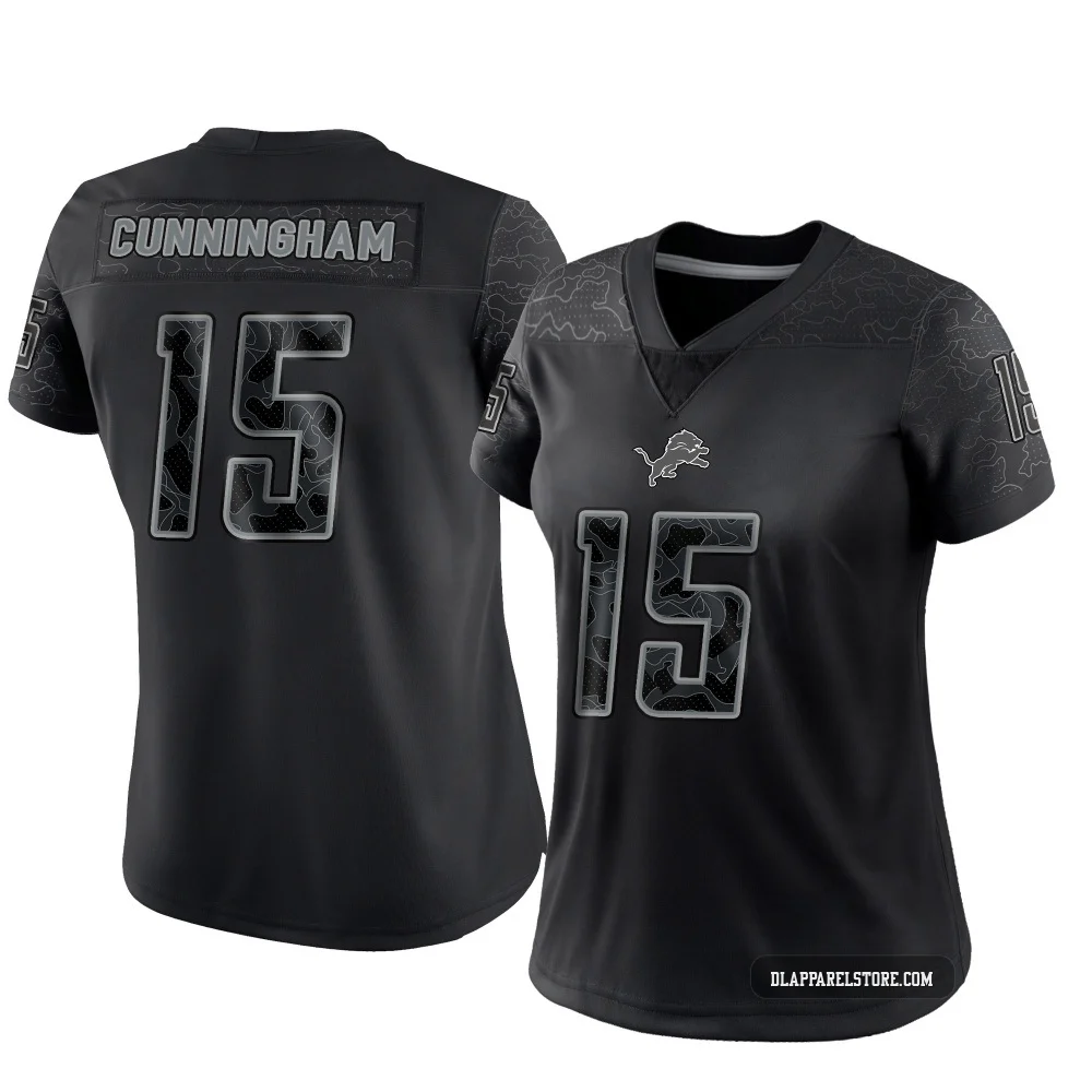 Malik Cunningham ＃15 Detroit Lions Limited Reflective Jersey - Women's Black