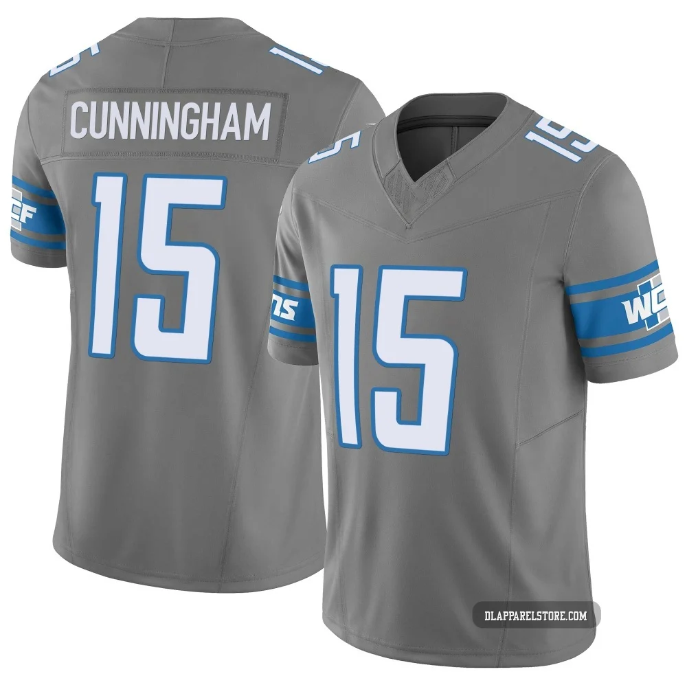 Malik Cunningham ＃15 Detroit Lions Limited Silver Vapor F.U.S.E. Jersey - Men's